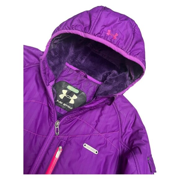 Under Armour Long Fleece-Lined Winter Puffer Parka Jacket - Womens Medium - Picture 3 of 7